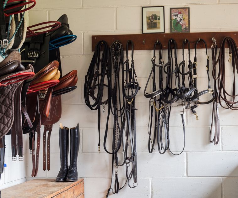 clean, organized tack room 
